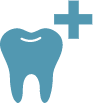 Icon of a tooth with a plus sign