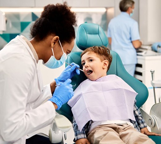 a child visiting his orthodontist