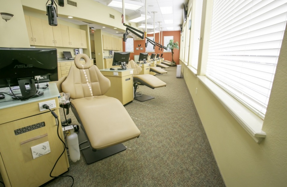 Row of orthodontic treatment stations